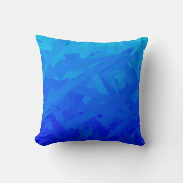 Blue Gradient Abstract  Tissue Paper Cushion (Front)