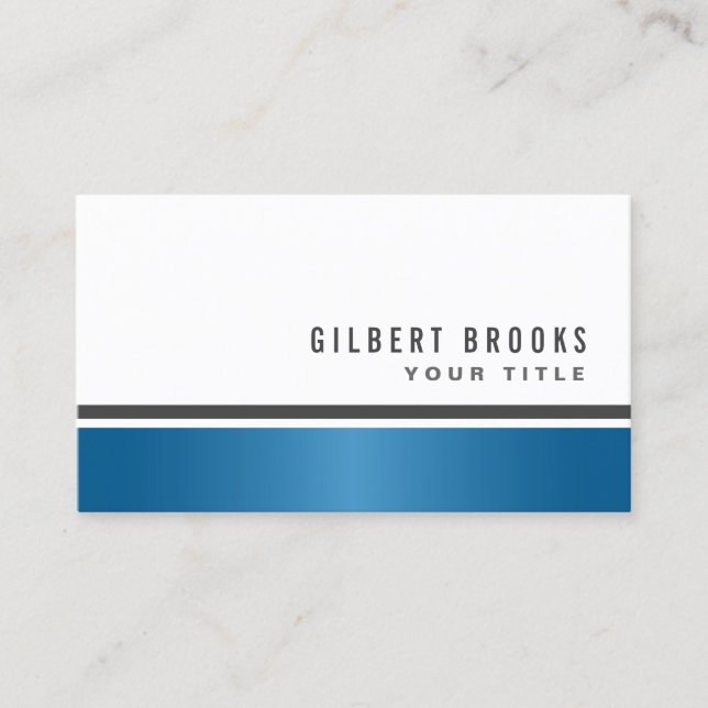 Blue gradient border modern stylish professional business card (Front)