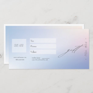 Blue Gradient Business Gift Certificate Card