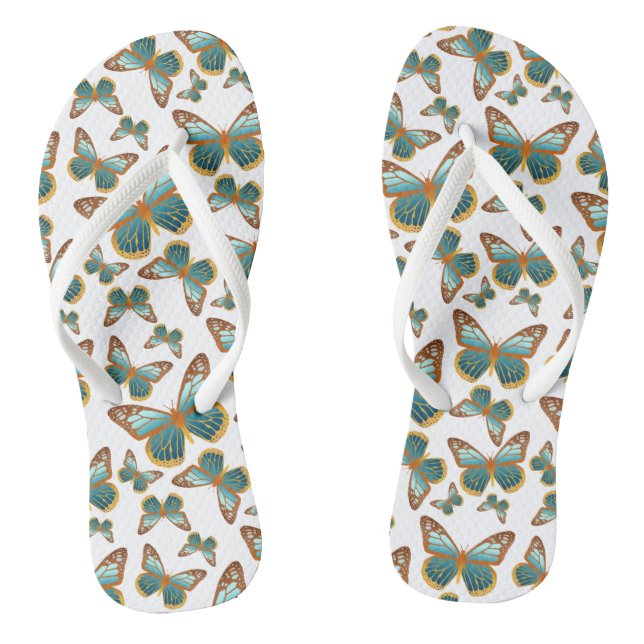 Blue Gradient Butterfly Pattern Jandals (Footbed)