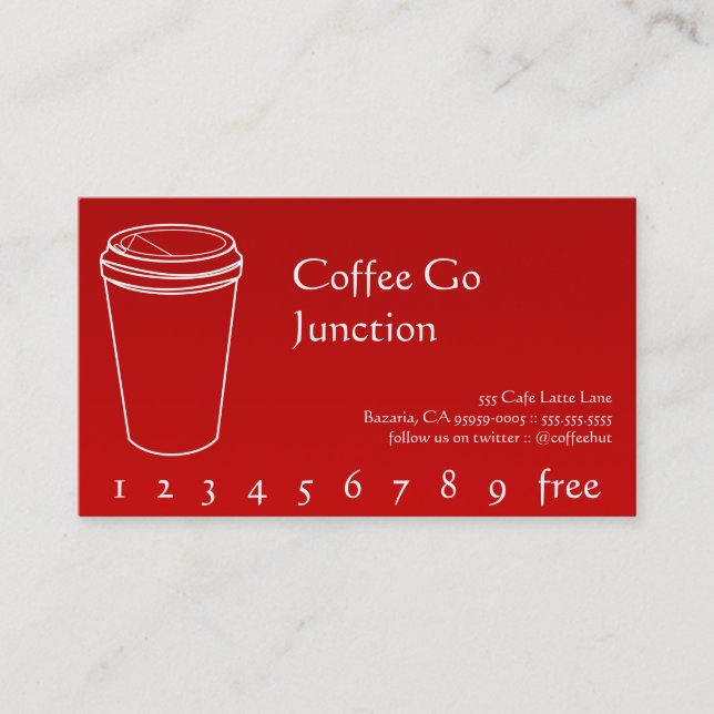 Blue Gradient Coffee Reward Loyalty Card (Front)