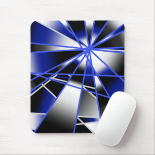 Blue Gradient Colour Fill Mechanical Drawing Mosai Mouse Pad