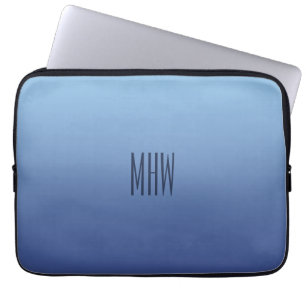 Blue Gradient custom monogram laptop sleeves