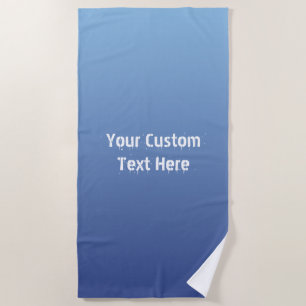 Blue Gradient custom text beach towel