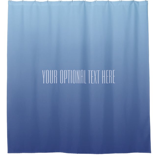 Blue Gradient custom text shower curtain (Front)