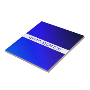 Blue Gradient & Editable Text on White Stripe Tile
