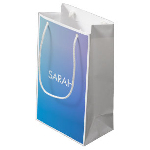 Blue Gradient Monogram Small Gift Bag