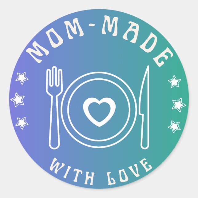 Blue Gradient Mum-made with Love Sticker (Front)