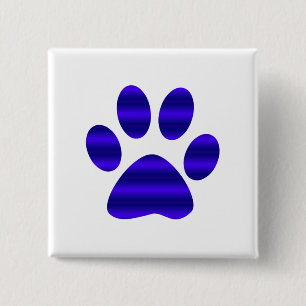 Blue Gradient Paw Print 15 Cm Square Badge