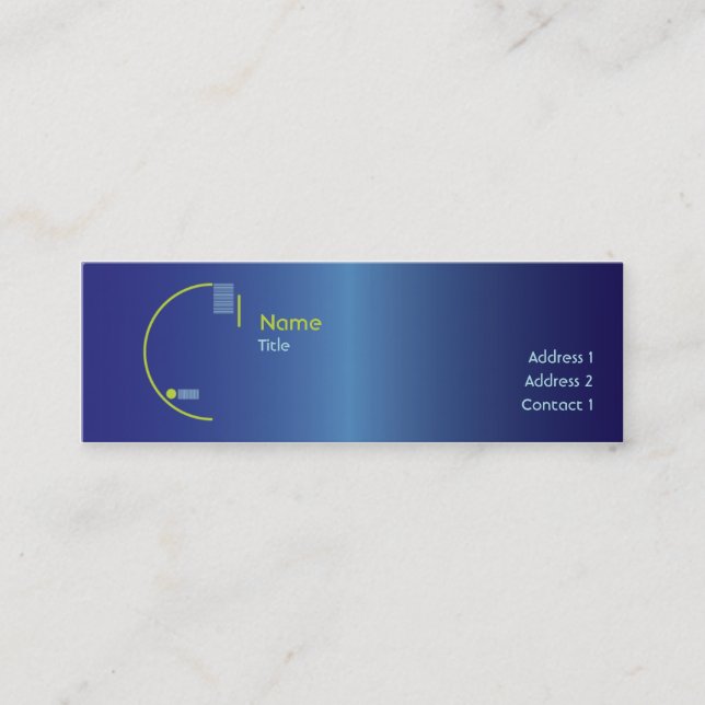 Blue Gradient - Skinny Mini Business Card (Front)