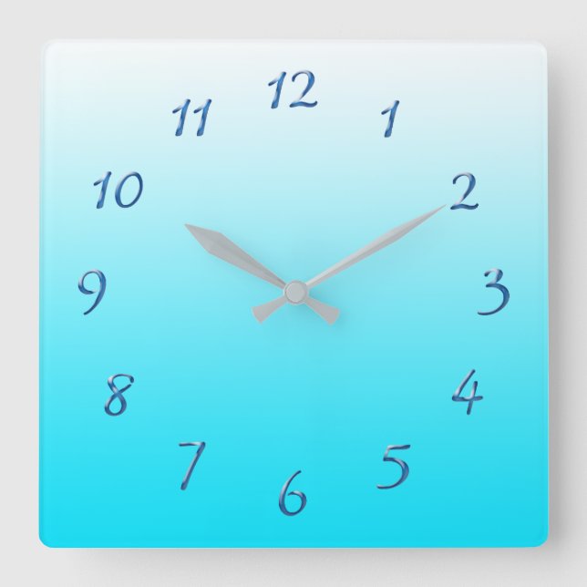 Blue Gradient Square Clock (Front)