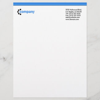 Blue Gradient Top Personalized Letterhead
