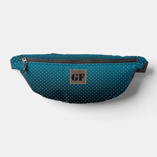 blue gradient with small polka dots bum bags (Lay Down)