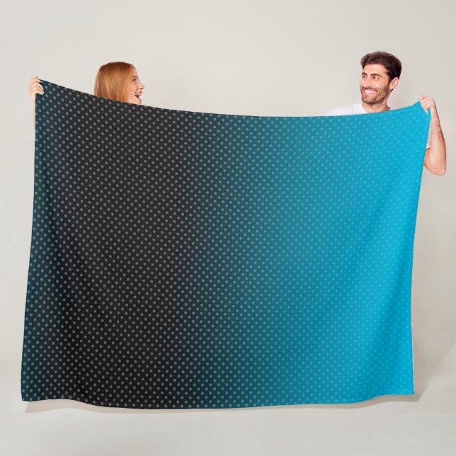 blue gradient with small polka dots fleece blanket (In Situ)