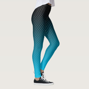 blue gradient with small polka dots leggings
