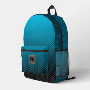 blue gradient with small polka dots printed backpack