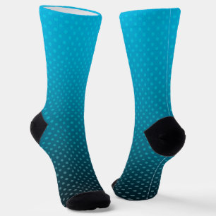 blue gradient with small polka dots socks