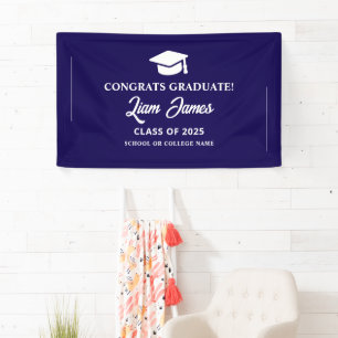 Blue graduate Congratulations on your graduation  Banner