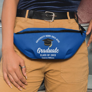 Blue Graduate Custom 2025 Graduation Keepsake Bum Bags