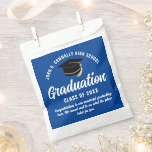 Blue Graduate Modern 2025 Custom Graduation Party Favour Bags