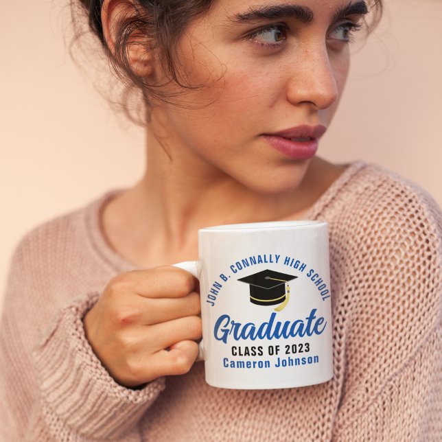 Blue Graduate Personalized Graduation Gift Coffee Mug (Creator Uploaded)