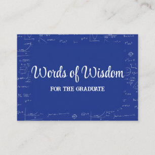 Blue Graduate Words of Wisdom Advice Enclosure Card