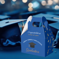 Blue Graduation 2025 Gold Streamers Custom Party