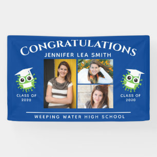 Blue Graduation Banners Personalized Senior Photos