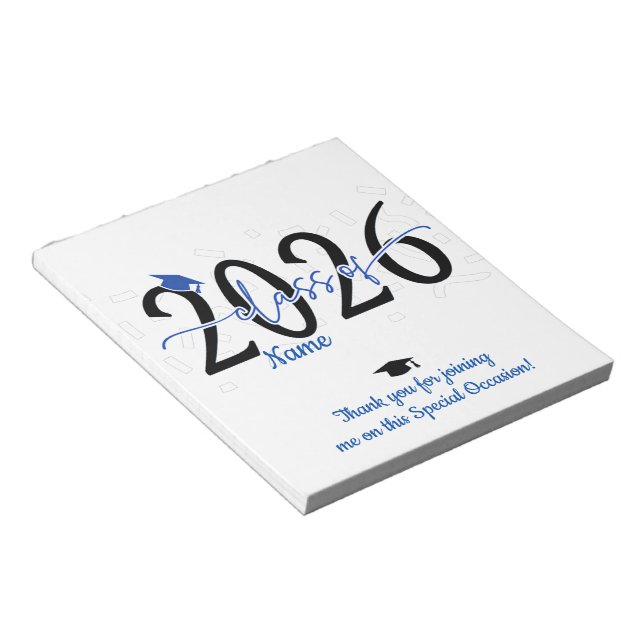Blue Graduation Candy Bar Wraps Party Favour Notepad (Angled)