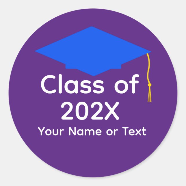 Blue Graduation Cap #1-5 Stickers (Front)