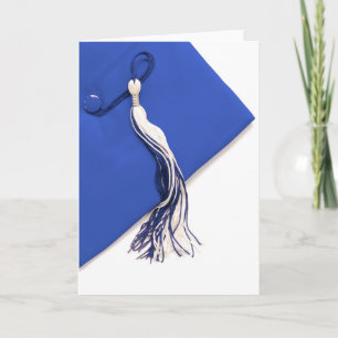 Blue Graduation cap with Tassel Card