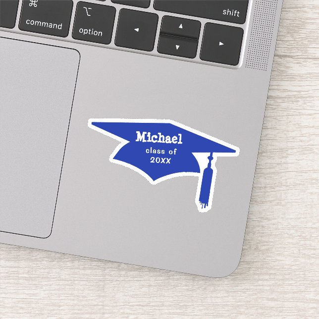Blue Graduation Cap with Tassel - Name / Class of (Detail)