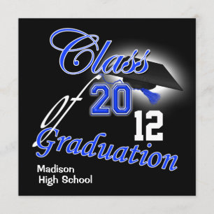 Blue graduation "class of" template PERSONALIZE
