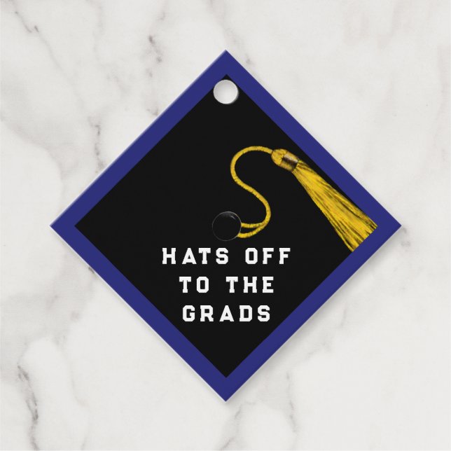 Blue Graduation Congrats Favour Tags (Front)