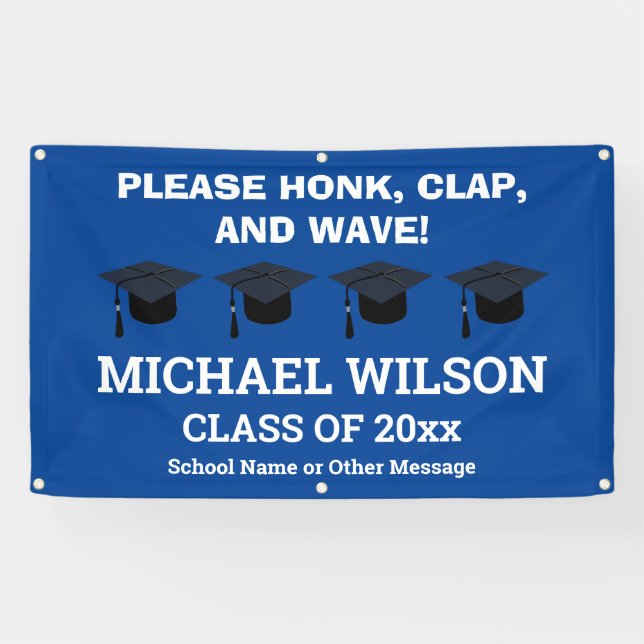 Blue Graduation Congratulations Graduate Banner (Horizontal)