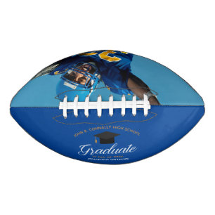 Blue Graduation Custom School 2025 Graduate Photo Football