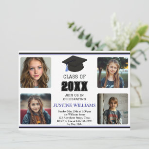 Blue Graduation Invitation