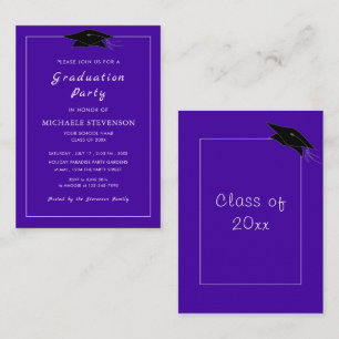 Blue Graduation Invitation Example Custom Colour