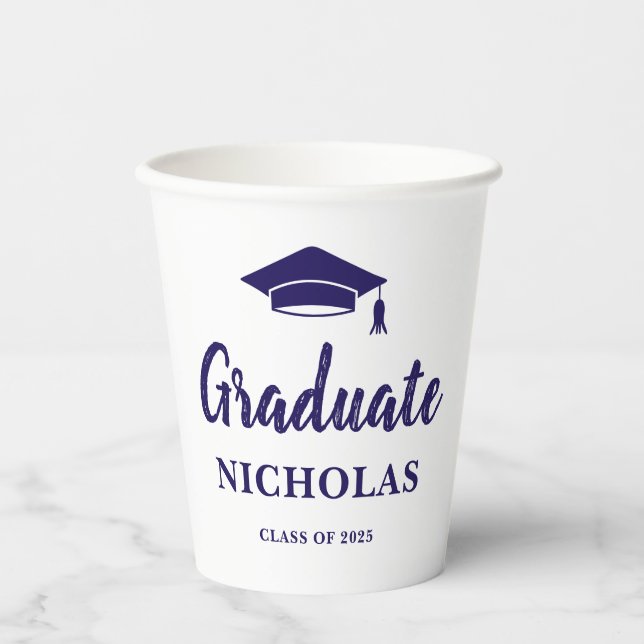 Blue Graduation  Paper Cups (Front)
