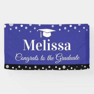 Blue Graduation Party Banner Custom Name