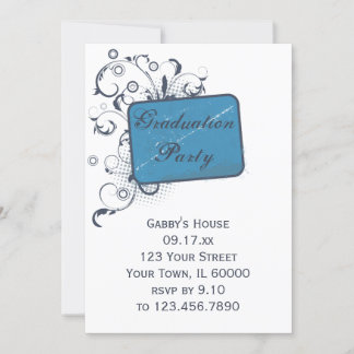 Blue Graduation Party Invitation