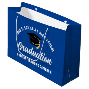 Blue Graduation Party Personalised 2026 Graduate Large Gift Bag