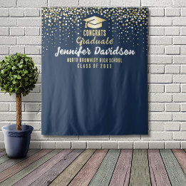Blue Graduation Party Photobooth backdrop Tapestry