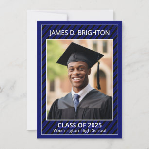 Blue Graduation Photo Announcement