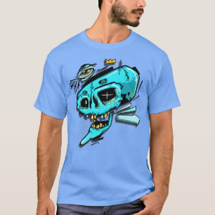 Blue Graffiti Skull T-Shirt