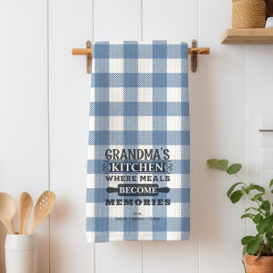 Blue Grandma Meals Become Memories Kitchen Towels