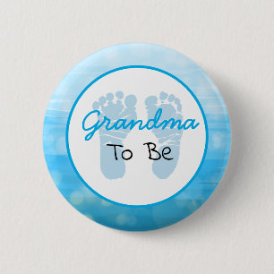 Blue Grandma to Be Baby Shower 6 Cm Round Badge