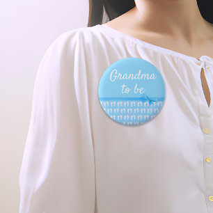 Blue Grandma to be Footprints Baby Shower Button