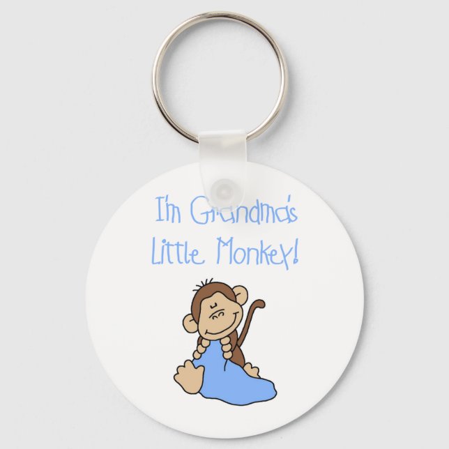Blue Grandmas Little Monkey Key Ring (Front)