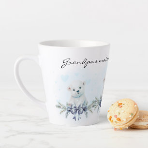 Blue Grandpa Make Life Sweeter Pregnancy Reveal Latte Mug
